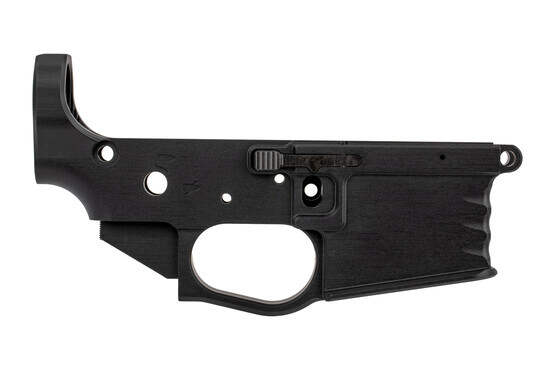 The Cross Machine Tool Ambidextrous stripped lower receiver is machined from billet 7075-T6 aluminum